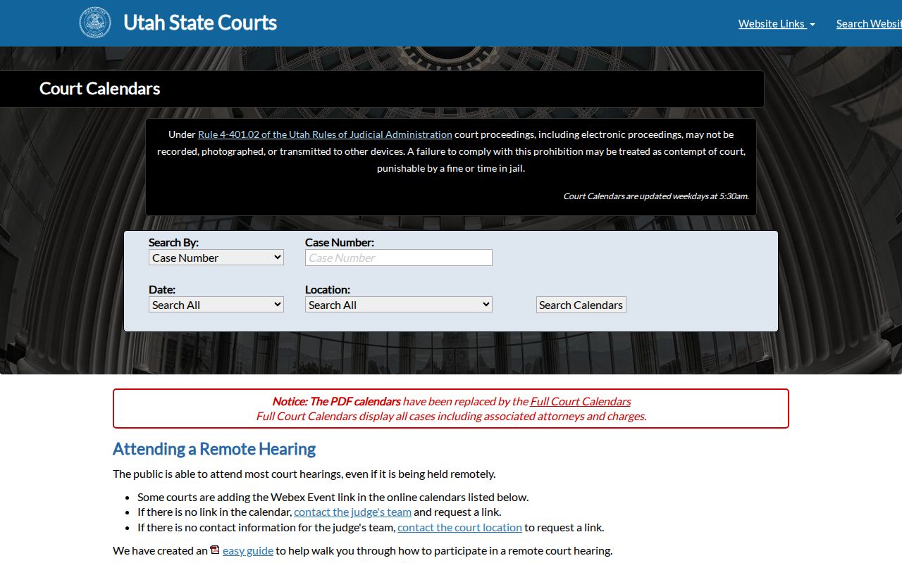 San Juan County court docket calendar search