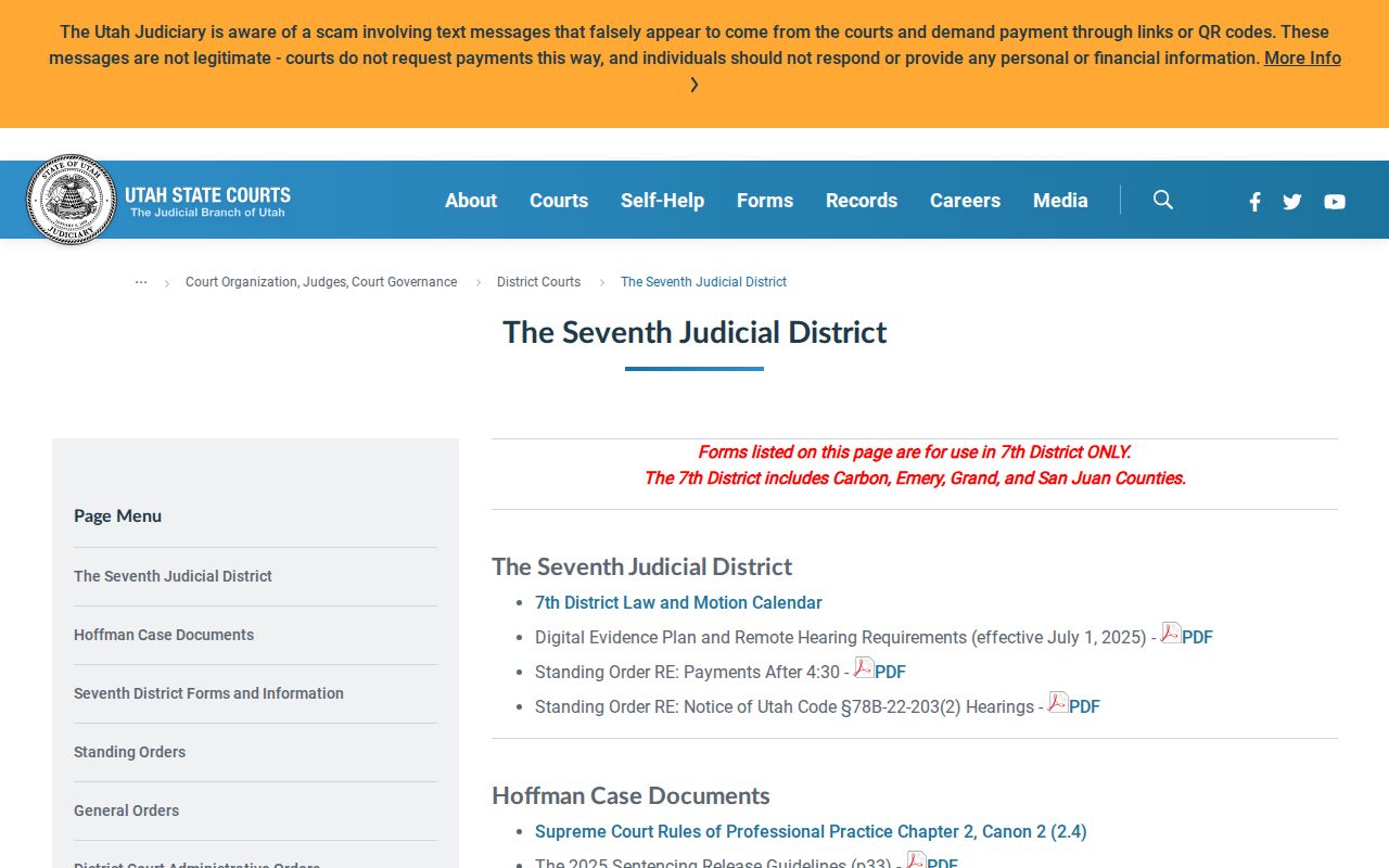 San Juan County court docket Seventh Judicial District resources