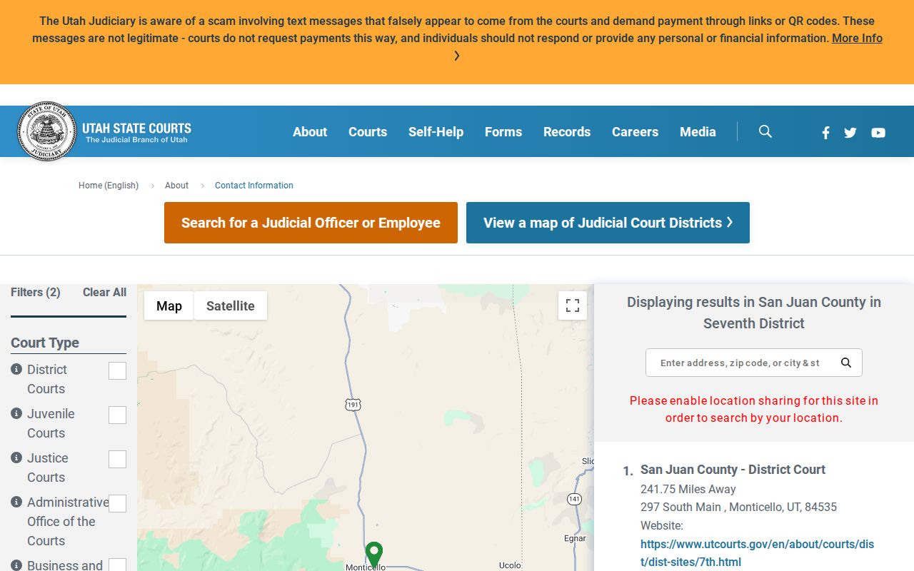San Juan County court docket directory